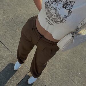 Princess Polly Archer Pants Brown
